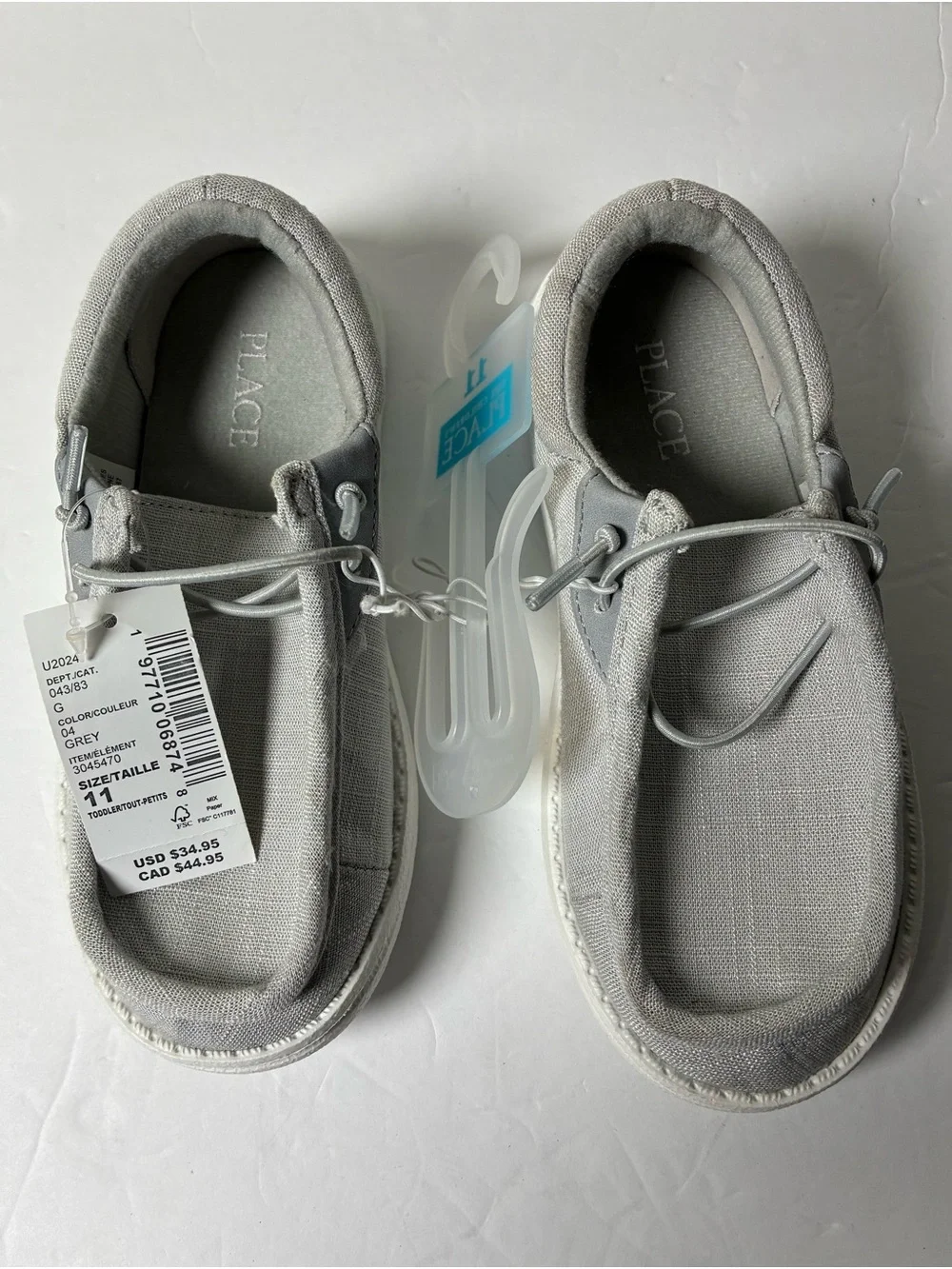 Place Men's Light Grey Canvas Slip-On Loafers